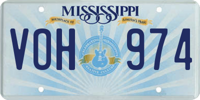 MS license plate VOH974
