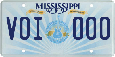 MS license plate VOI000