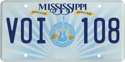 MS license plate VOI108