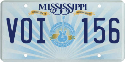 MS license plate VOI156