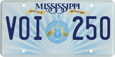 MS license plate VOI250