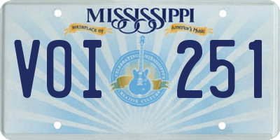 MS license plate VOI251