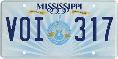 MS license plate VOI317