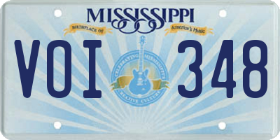 MS license plate VOI348