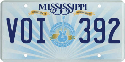 MS license plate VOI392