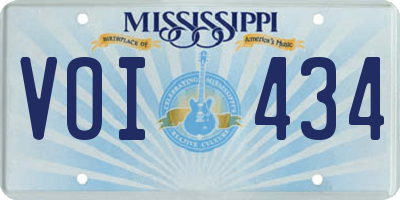 MS license plate VOI434