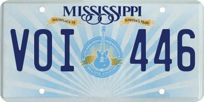 MS license plate VOI446