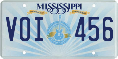 MS license plate VOI456
