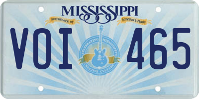 MS license plate VOI465