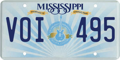 MS license plate VOI495