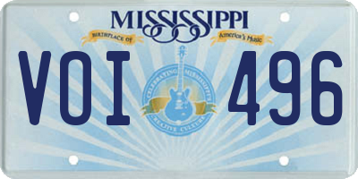MS license plate VOI496