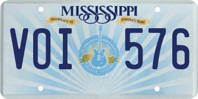 MS license plate VOI576