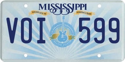 MS license plate VOI599