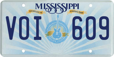 MS license plate VOI609