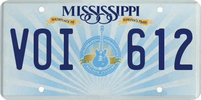 MS license plate VOI612