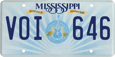 MS license plate VOI646