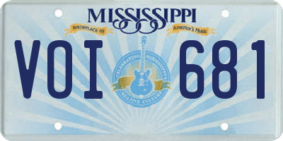MS license plate VOI681
