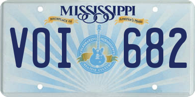 MS license plate VOI682
