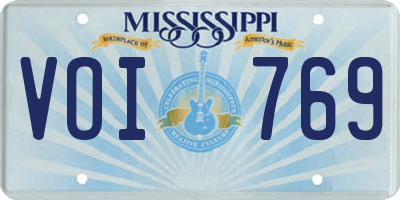 MS license plate VOI769