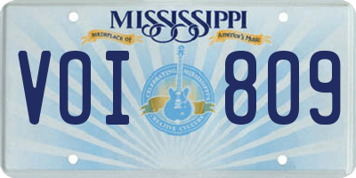 MS license plate VOI809