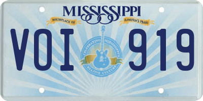 MS license plate VOI919