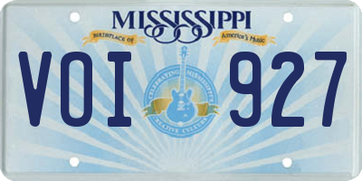 MS license plate VOI927