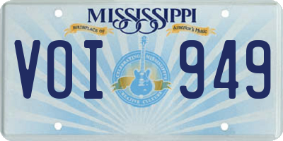 MS license plate VOI949