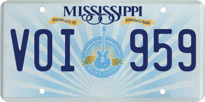 MS license plate VOI959