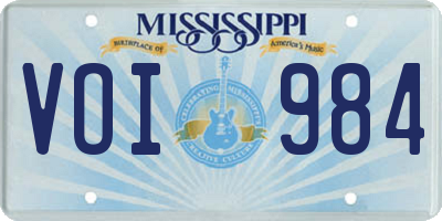 MS license plate VOI984