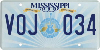 MS license plate VOJ034