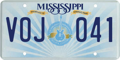 MS license plate VOJ041