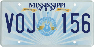 MS license plate VOJ156