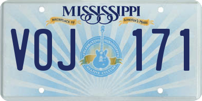MS license plate VOJ171
