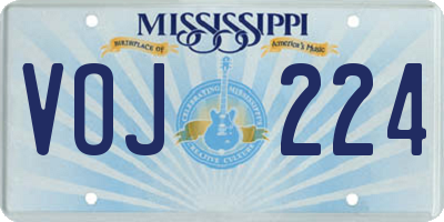 MS license plate VOJ224