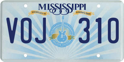 MS license plate VOJ310