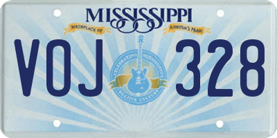 MS license plate VOJ328