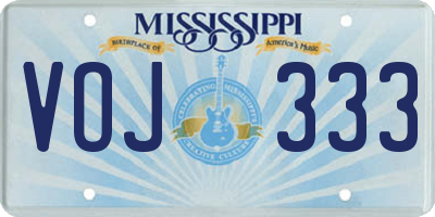 MS license plate VOJ333