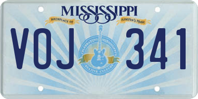 MS license plate VOJ341