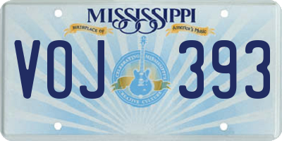 MS license plate VOJ393