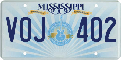 MS license plate VOJ402