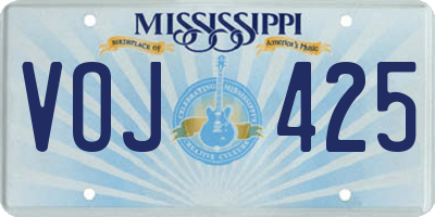 MS license plate VOJ425