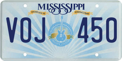 MS license plate VOJ450