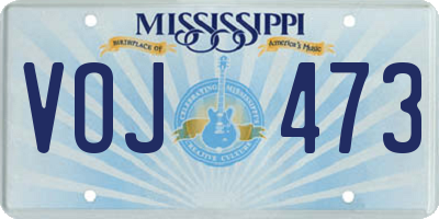 MS license plate VOJ473