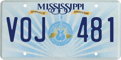 MS license plate VOJ481
