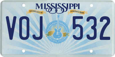 MS license plate VOJ532