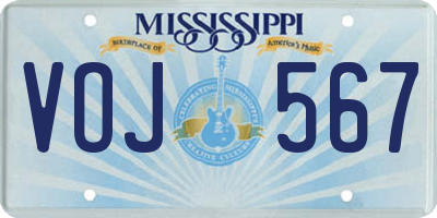 MS license plate VOJ567