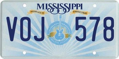 MS license plate VOJ578
