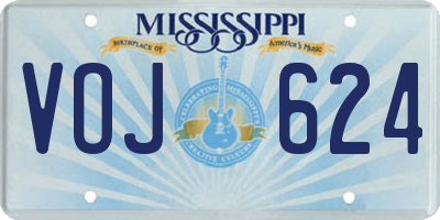 MS license plate VOJ624