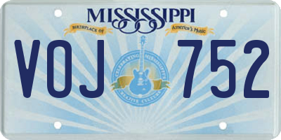 MS license plate VOJ752