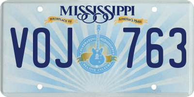 MS license plate VOJ763